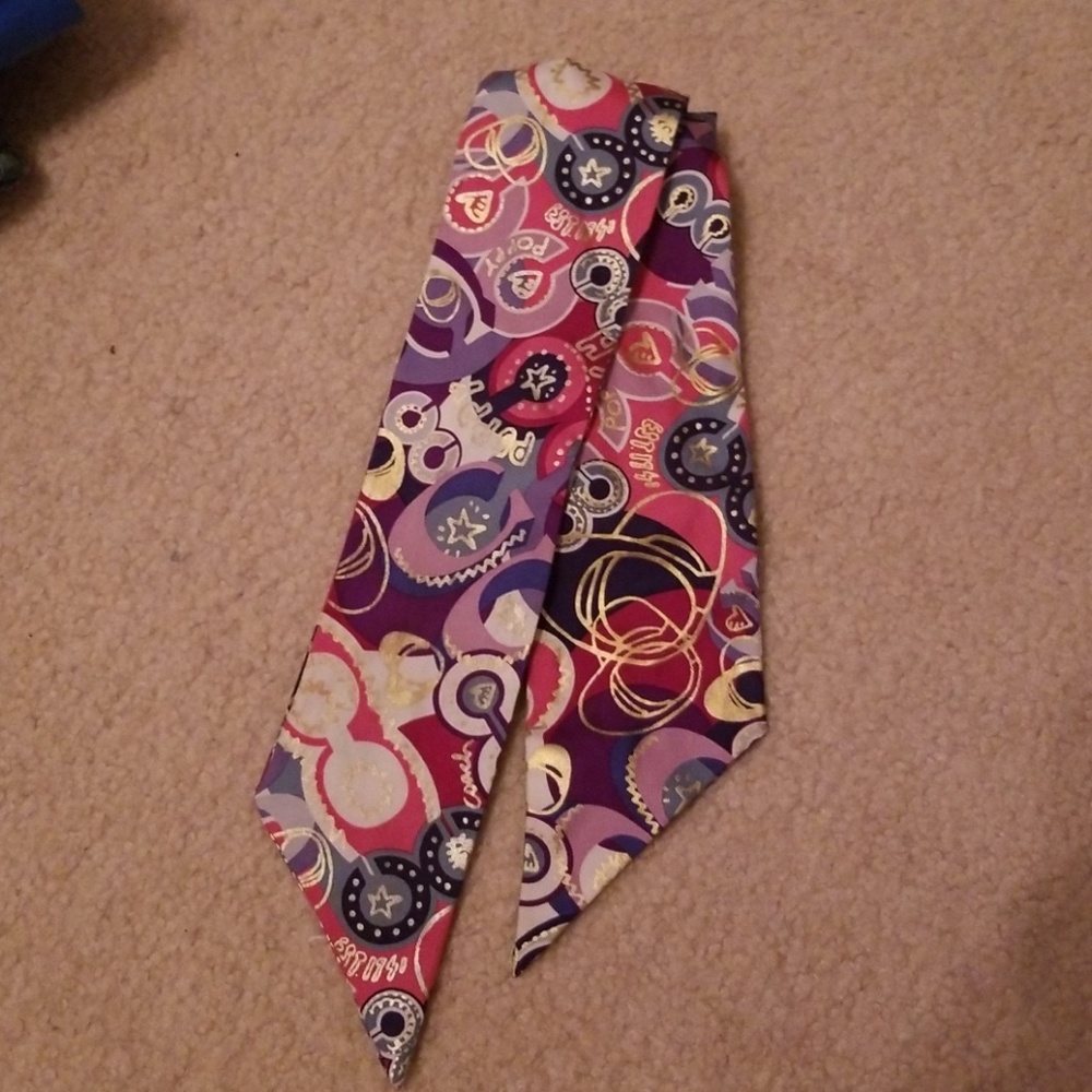 Coach silk bag scarf